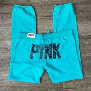 NWT 2010 VS Pink Teal Vintage Slim Sweatpants - XS